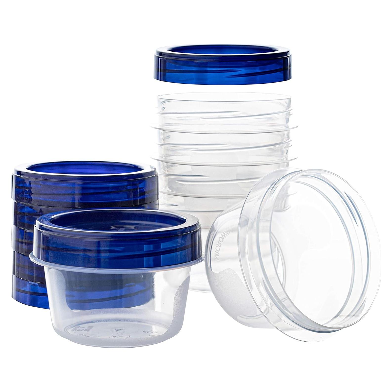 Contenedores Deli Plasticpro 113ml con Tapa Azul - 6 Piezas