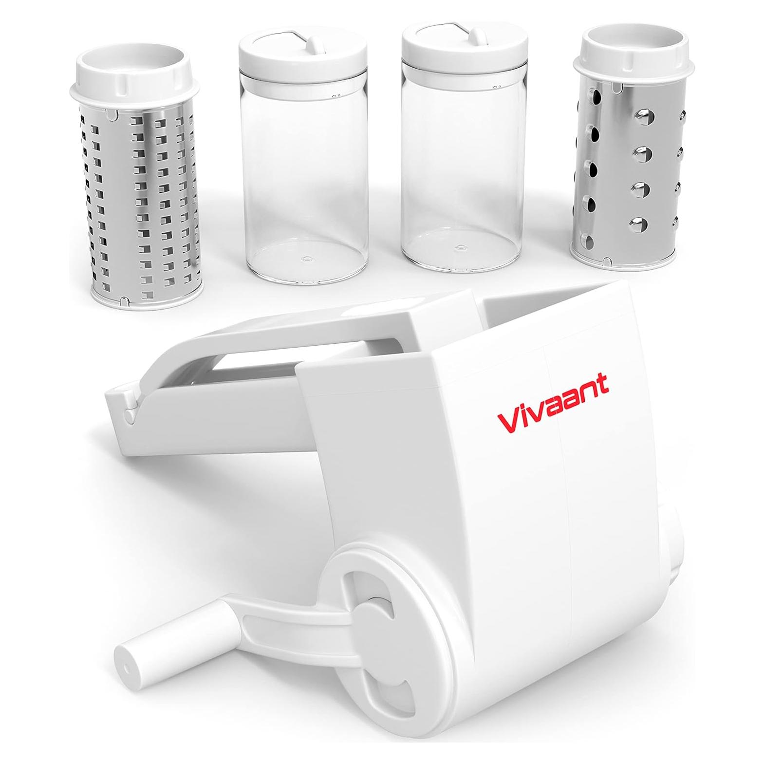 Rallador de Queso Vivaant con Manivela y 2 Cuchillas Inoxidable