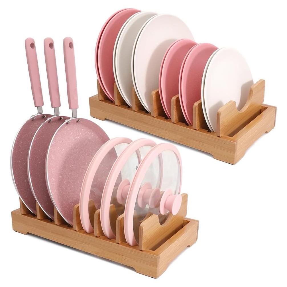 Estante de cocina de bambú XiaoyuziTF, 7 divisores ajustables