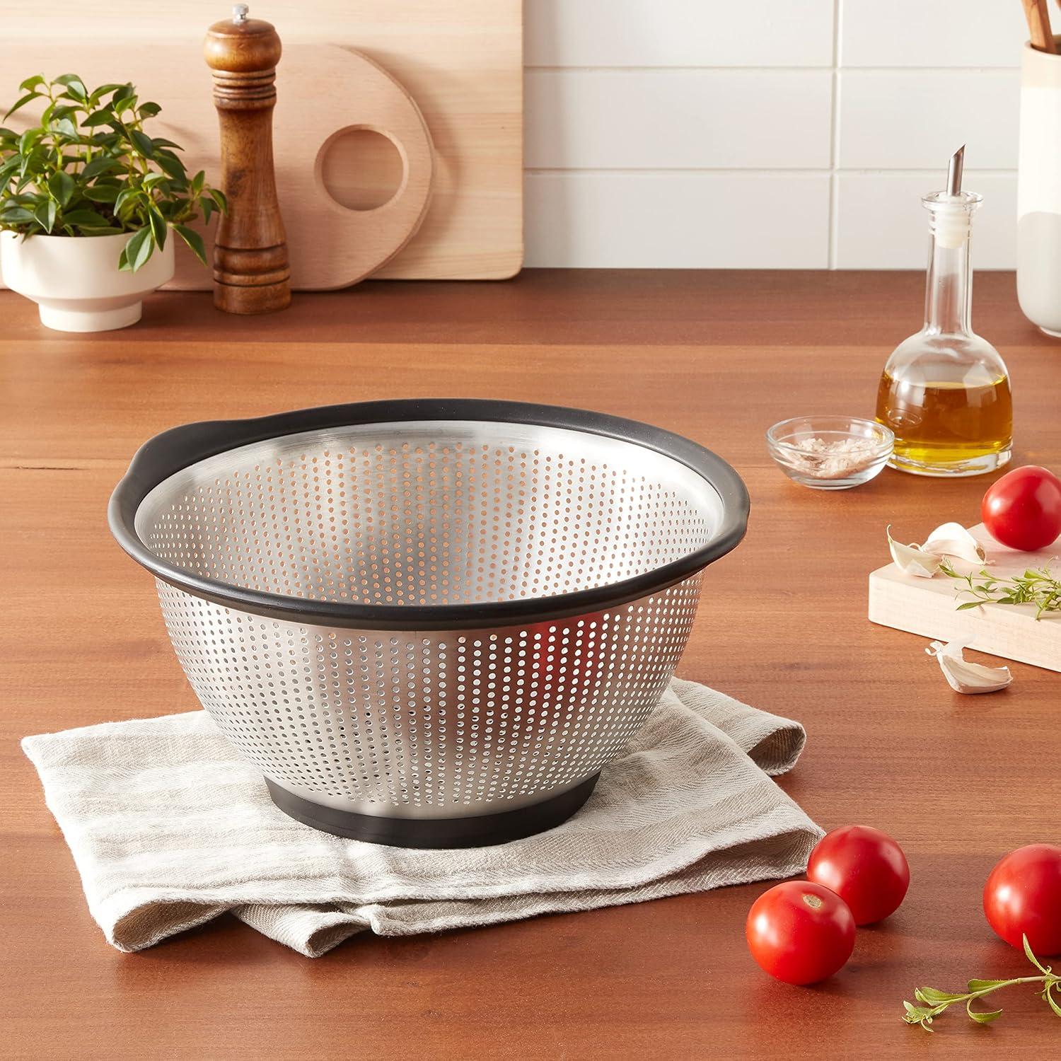 Colador de Acero Inoxidable KitchenAid 5 Cuartos Negro