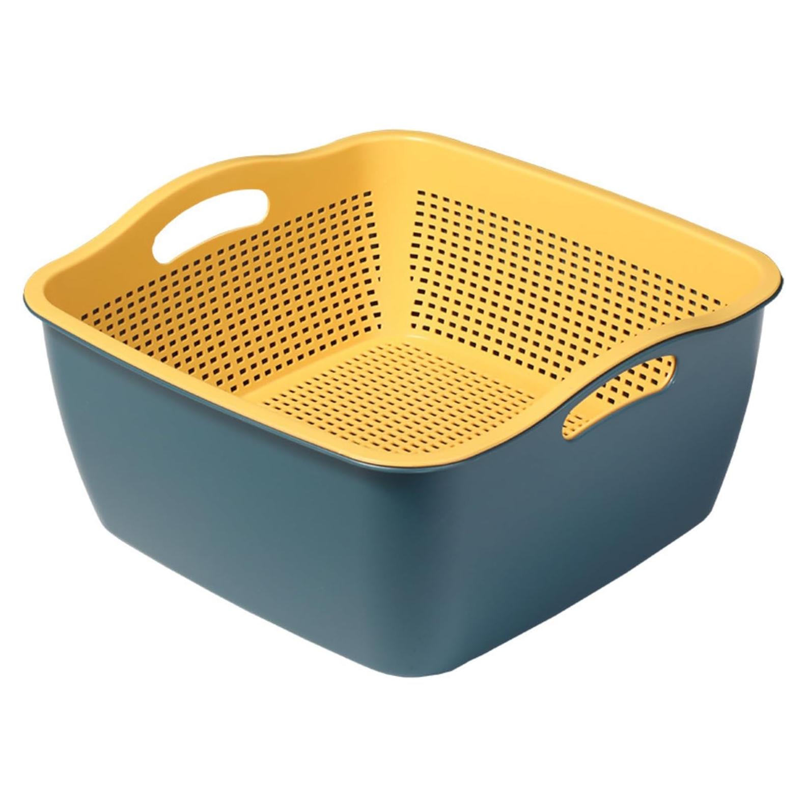 Colador de Cocina McLLinzo 2 en 1 Grande Azul/Amarillo