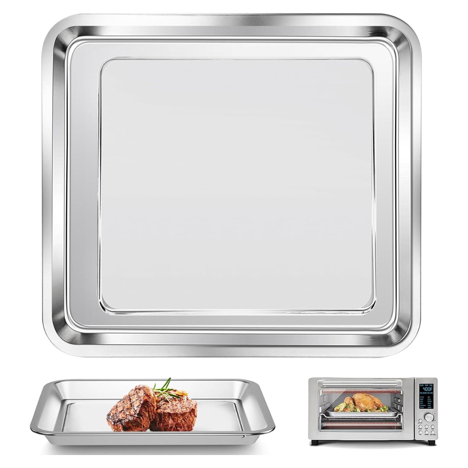 Sartén de Acero Inoxidable para Freidora de Aire Nuwave 28.4x26.7 cm