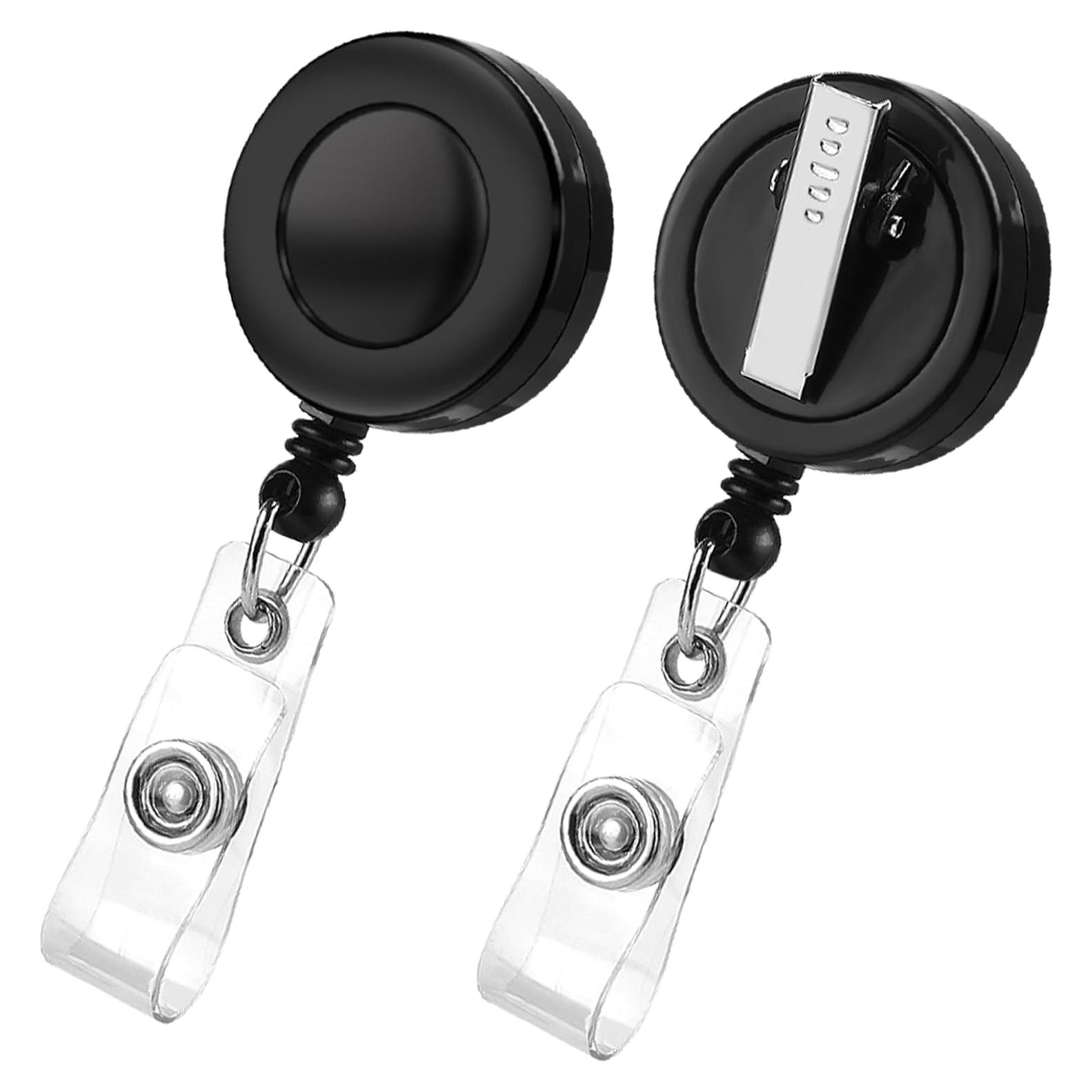 2 Reels de Insignia Retráctiles Koorito con Clip Giratorio Negro