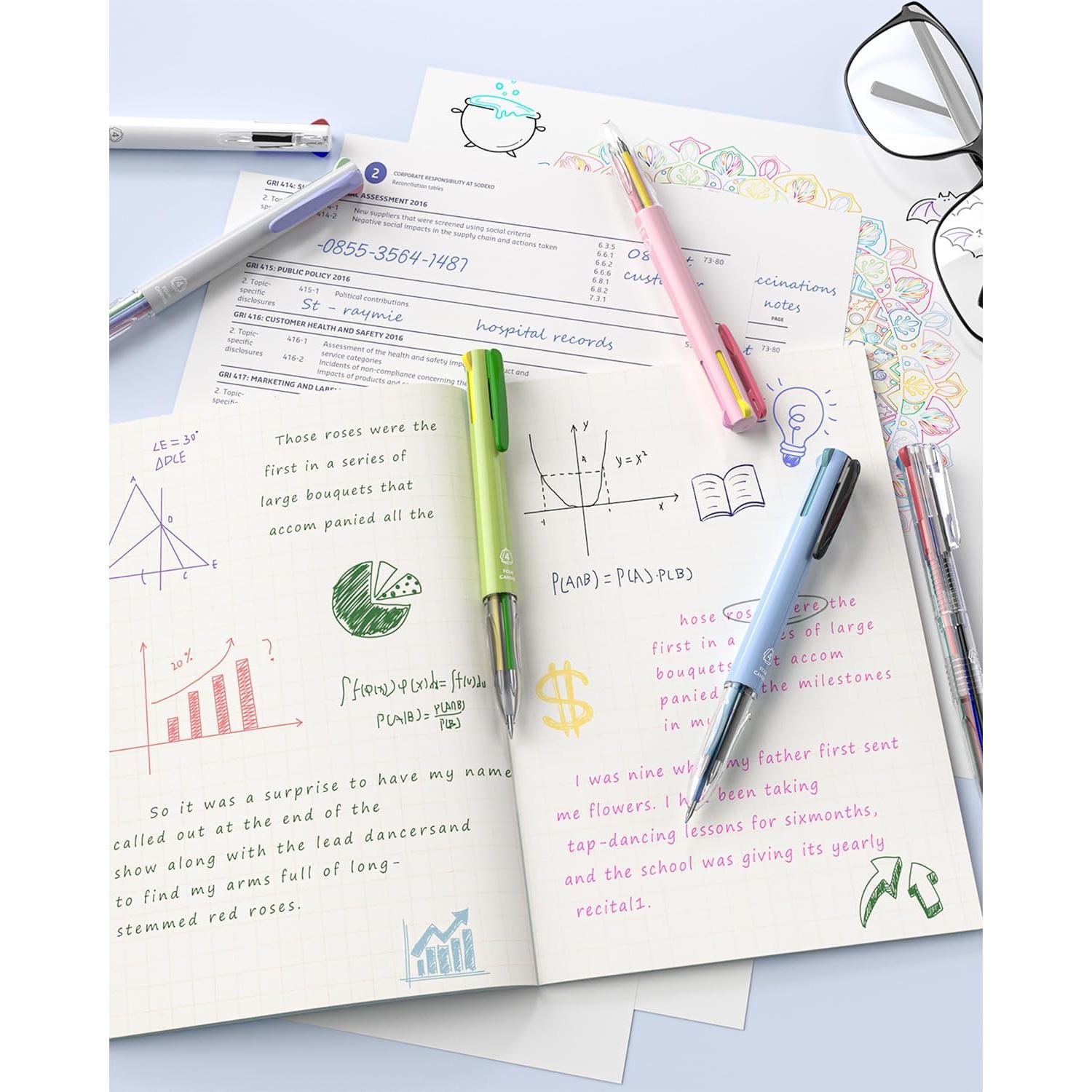 Bolígrafo Multicolor Cuatro Caramelos 6 PCS 0.5mm Gel Retráctil