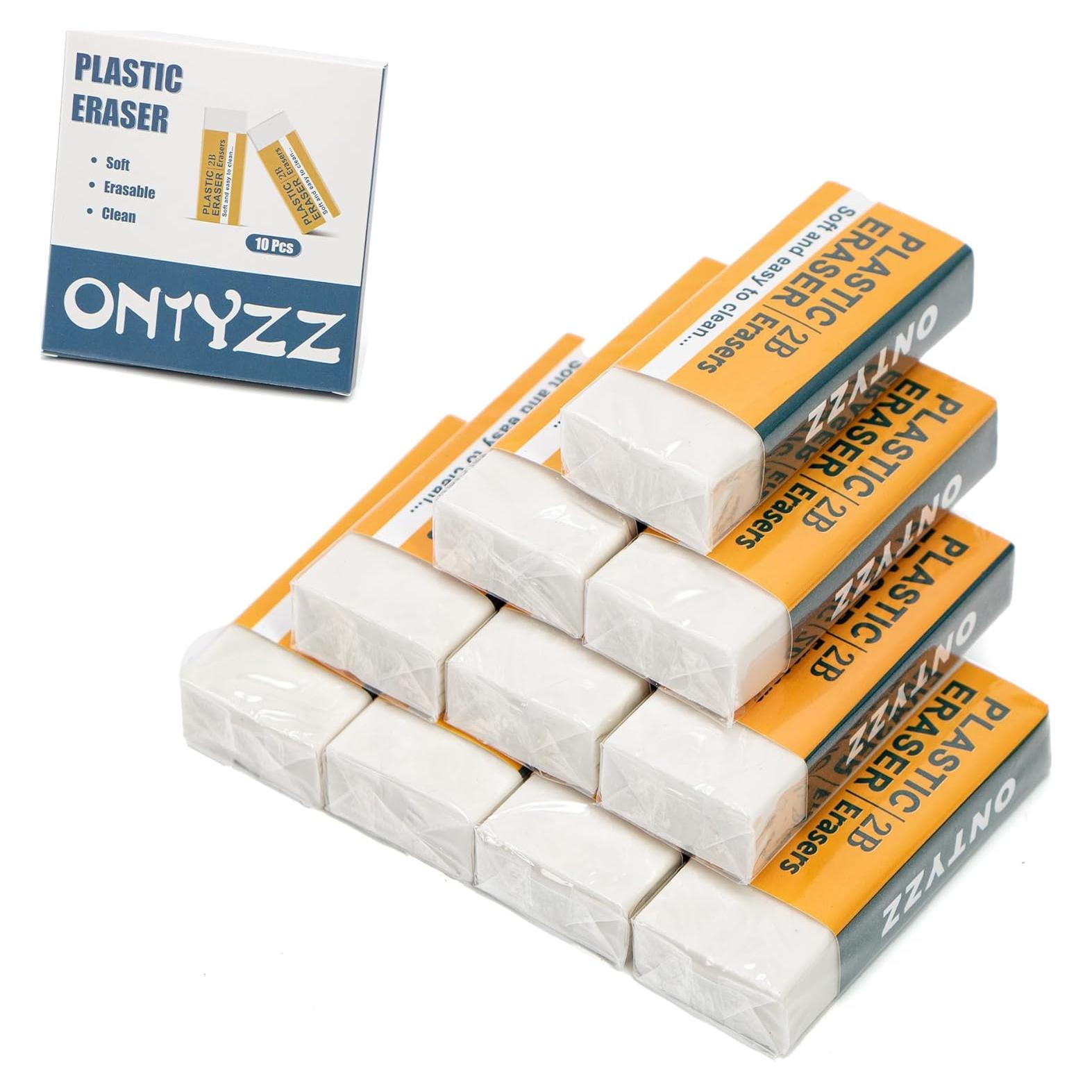 Borradores Blancos ONTYZZ 10 Pcs Suaves PVC 4.6x1.8 cm