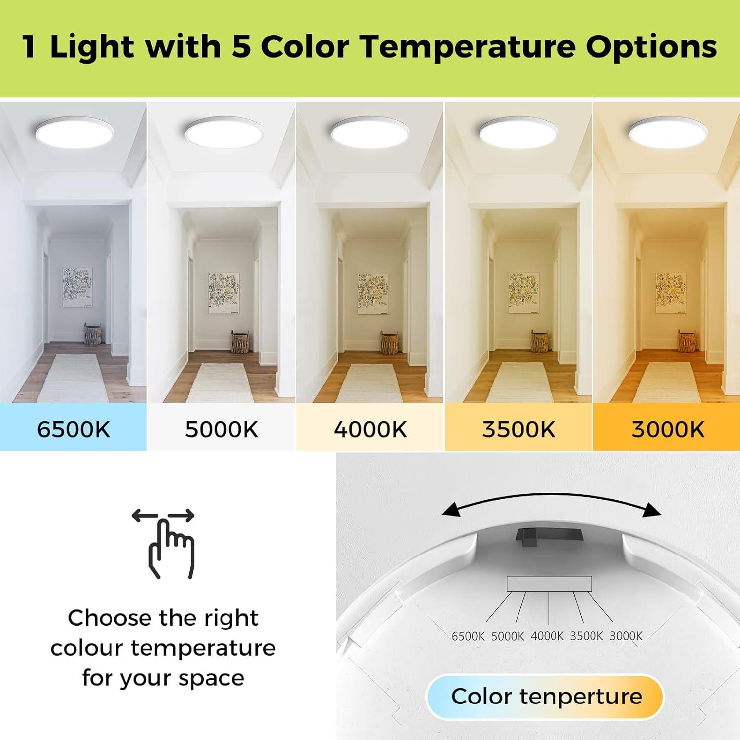 Luz de Techo LED Empotrada Hepside 30.48cm 24W Regulable