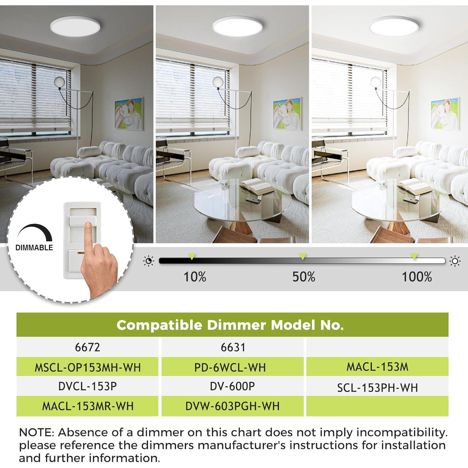 Luz de Techo LED Empotrada Hepside 30.48cm 24W Regulable