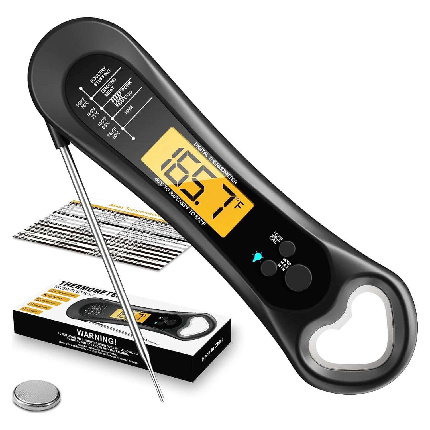 Termómetro Digital de Carne Biison D2 con Abrebotellas y Retroiluminación