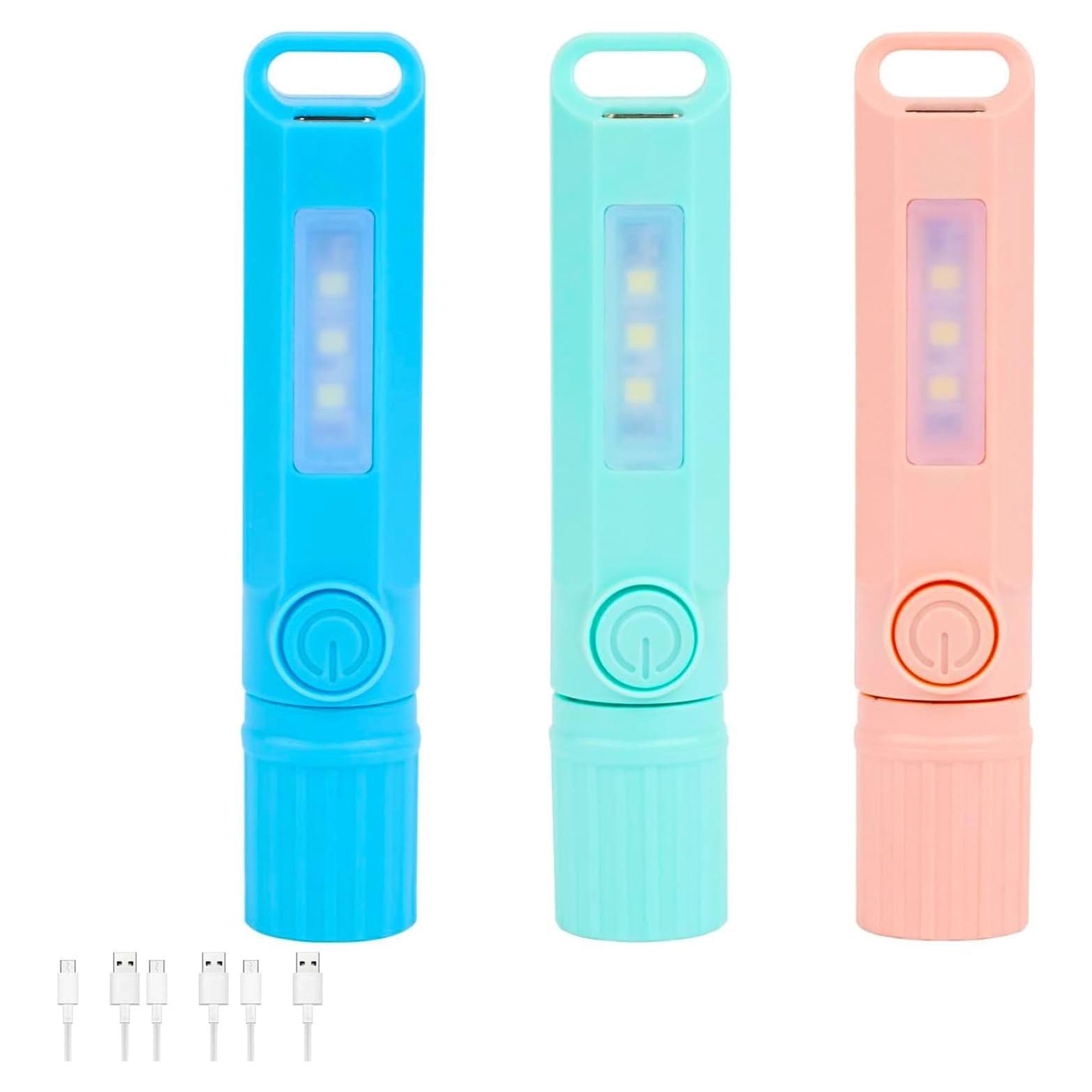 Paquete de 3 Linternas Recargables USB C Hilngav S19