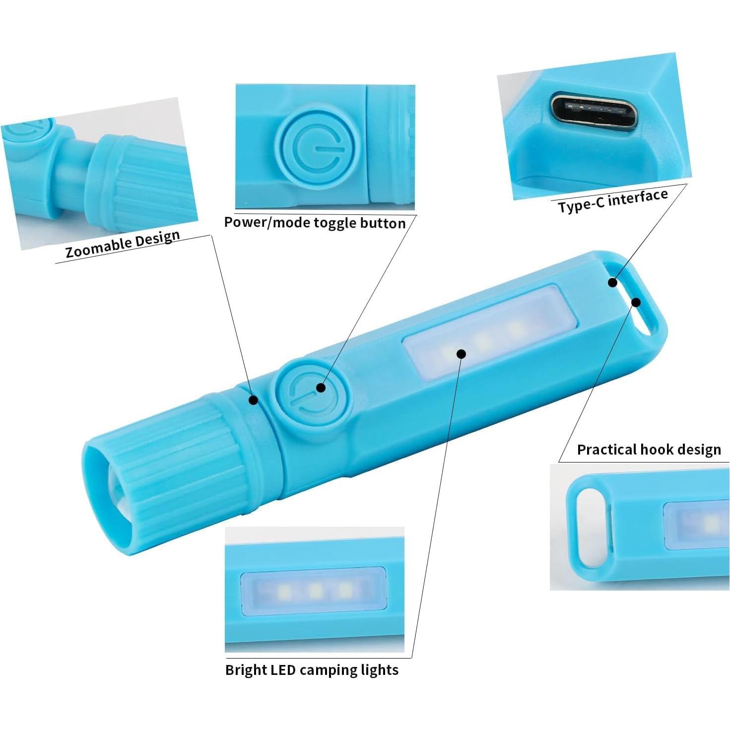 Paquete de 3 Linternas Recargables USB C Hilngav S19