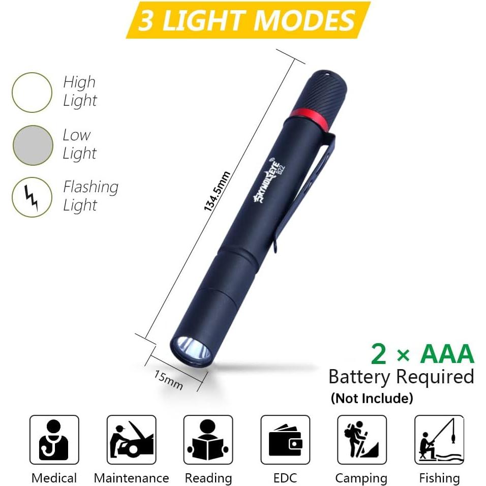 Paquete de 5 Linternas de Bolígrafos LED CASTNOO IP67