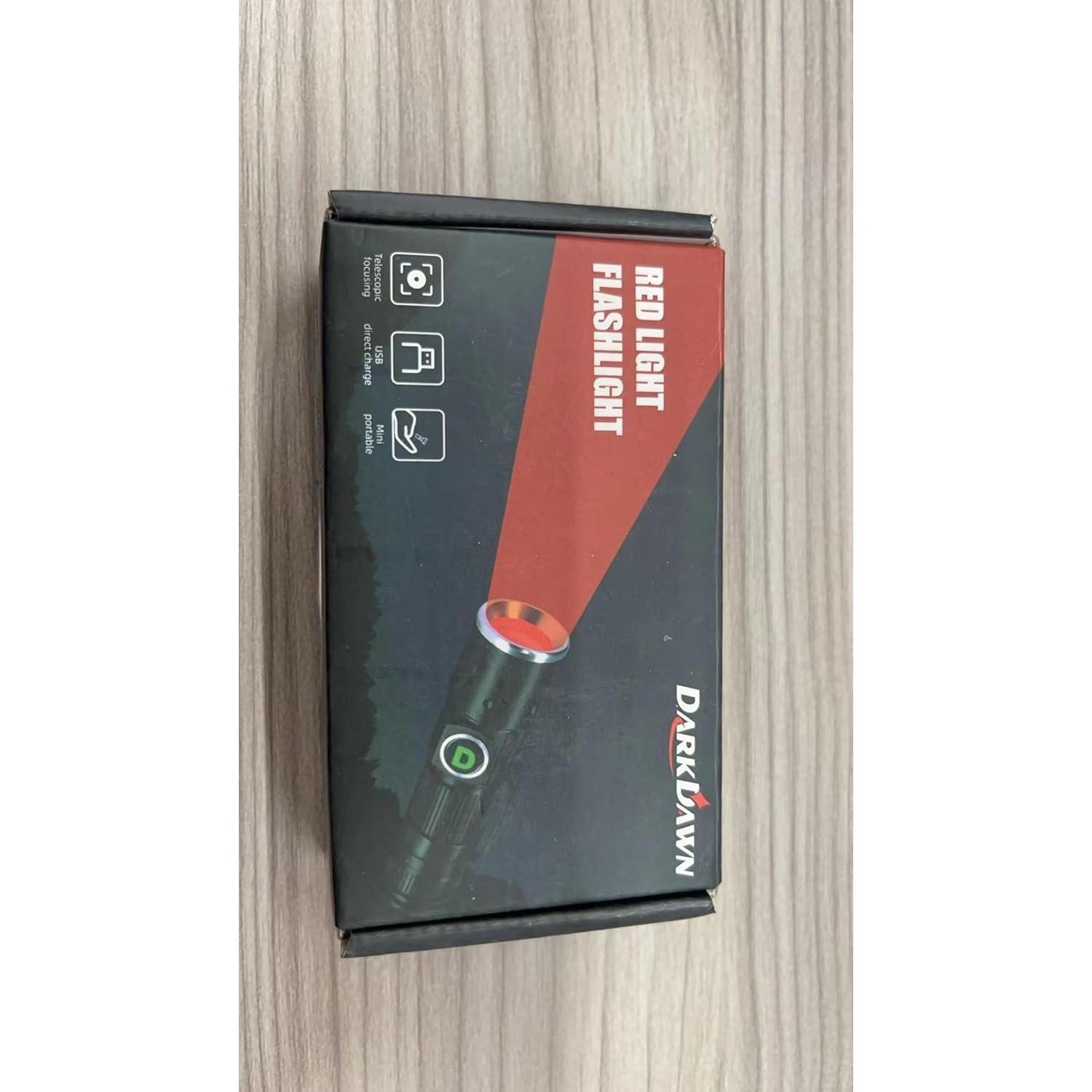 Linterna Roja Recargable USB DARKDAWN D15, Mini LED 10.7cm