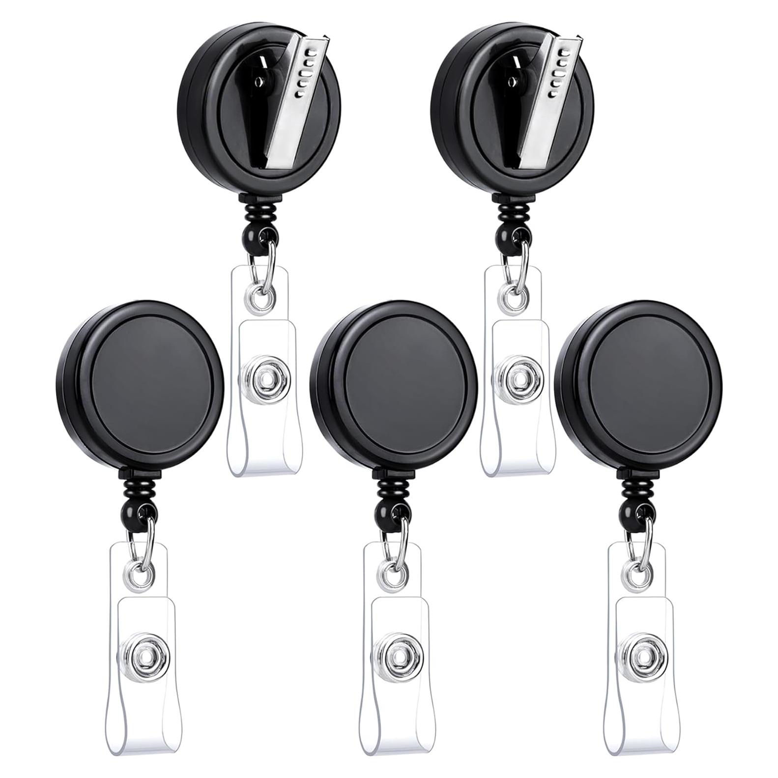 Clip de Insignia Retráctil Teskyer 5 Paquete Negro 60 cm