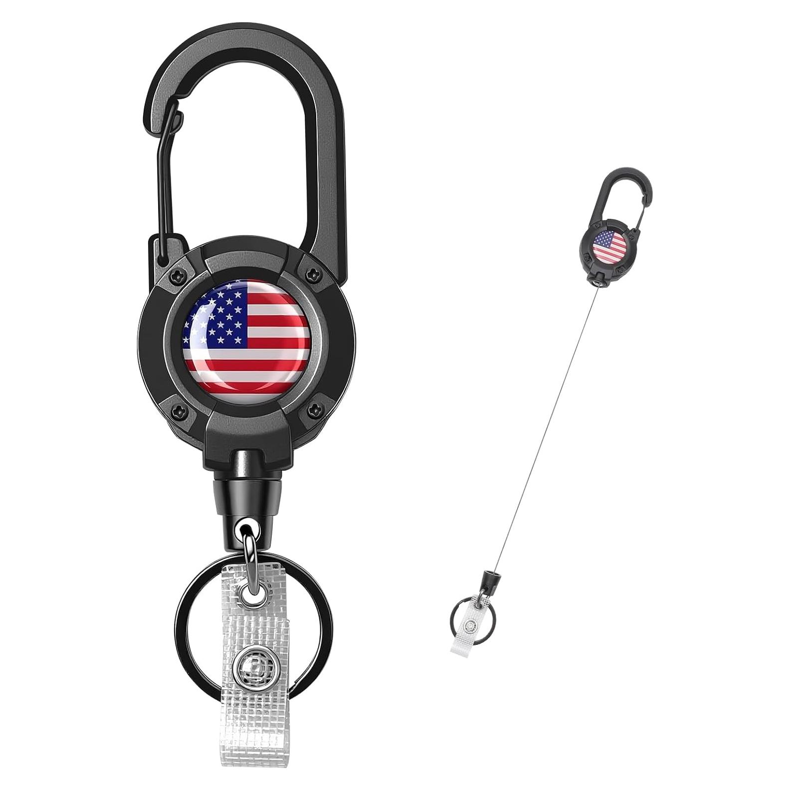 Llave Retráctil YueMiEcoUS 72 cm Cuerda Dyneema Negra