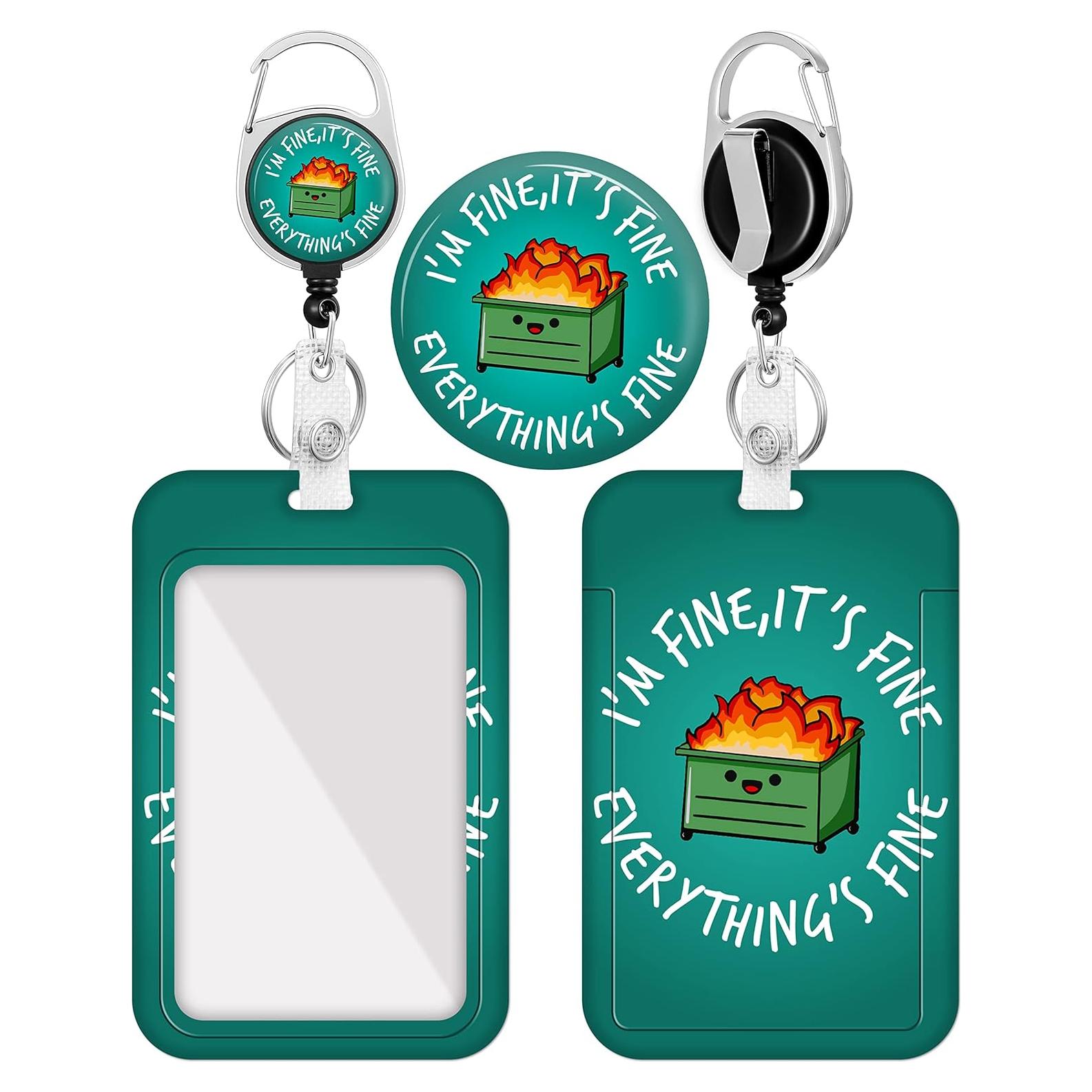 Portatarjetas Plifal con carrete retráctil 30.48 cm - Estoy bien