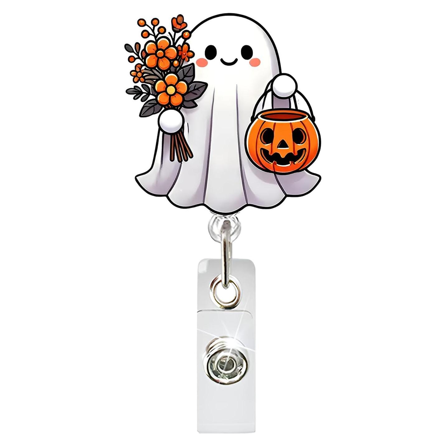 Porta Insignia Retráctil Halloween Posyofet Fantasma 19.94g