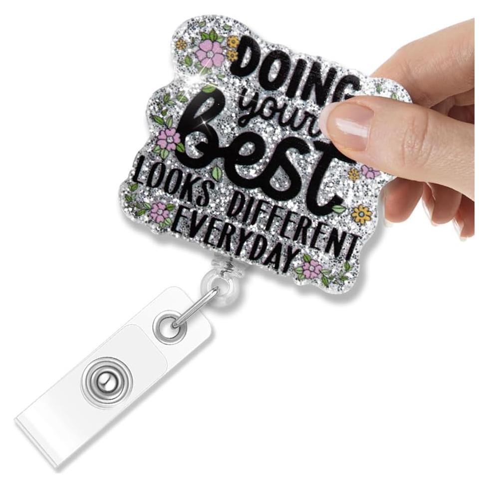 Sujetador Retráctil de Insignia Msticey Plata 8.9x4.3cm