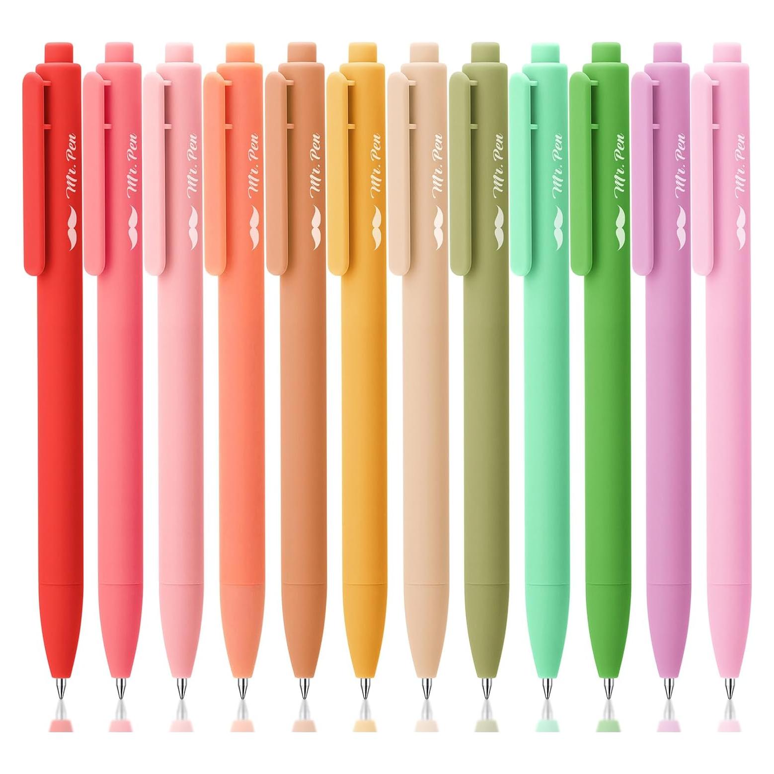 Bolígrafos de Gel Retráctiles Mr. Pen, 12 Piezas, Punta Fina 0.5mm