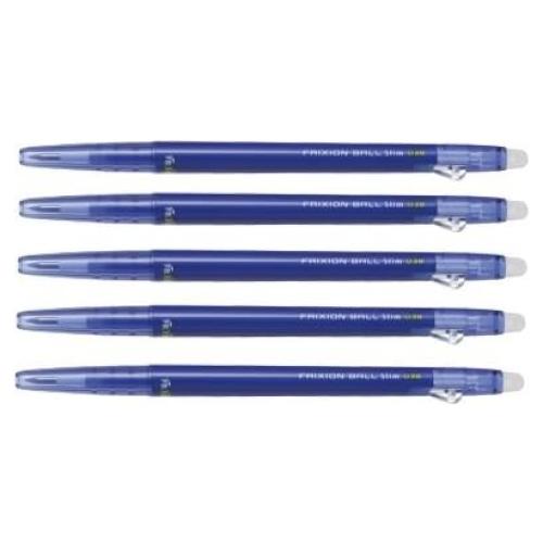 Bolígrafo Gel Borrable Pilot FriXion Ball Slim 0.38mm Azul - Paquete de 5