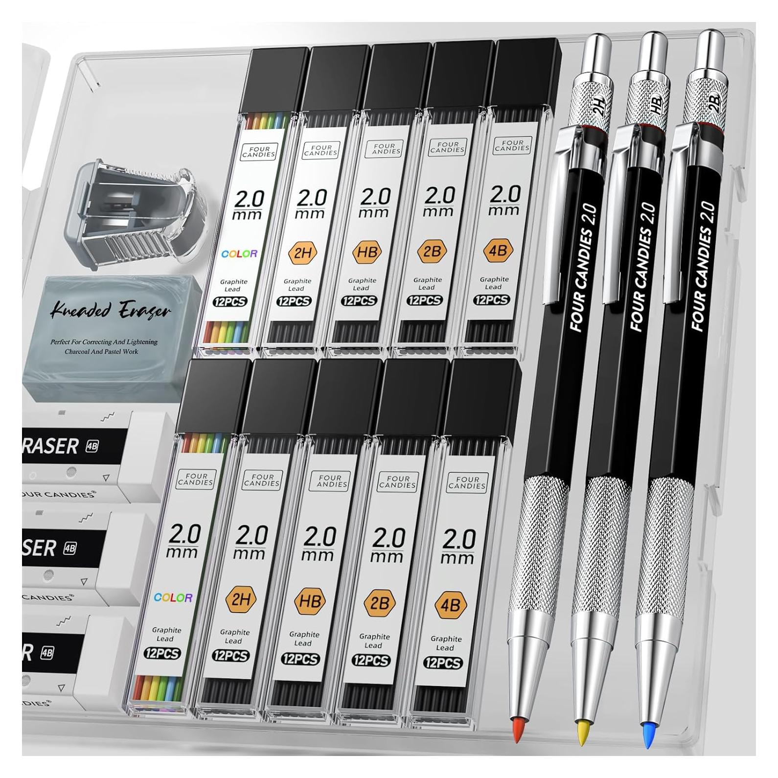 Juego de Lápices Mecánicos 2mm Cuatro Caramelos 17 Piezas