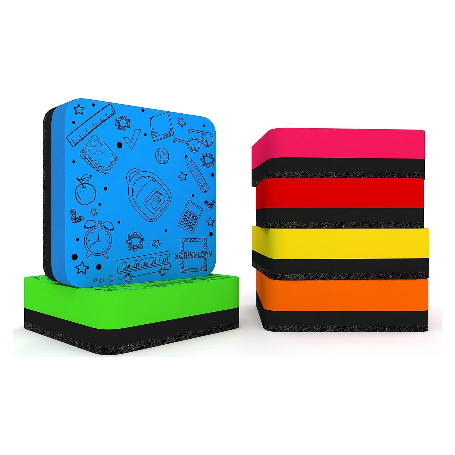 Borradores Magnéticos de Pizarra Blanca Scribbledo - 6 Colores