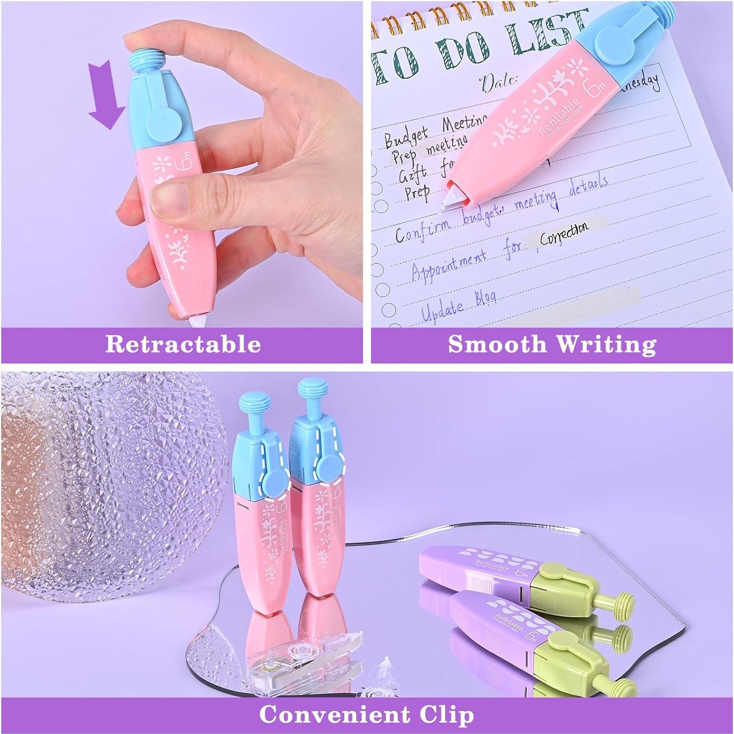 Cinta Correctora Retráctil Valtiner Blanca con 4 Recargas