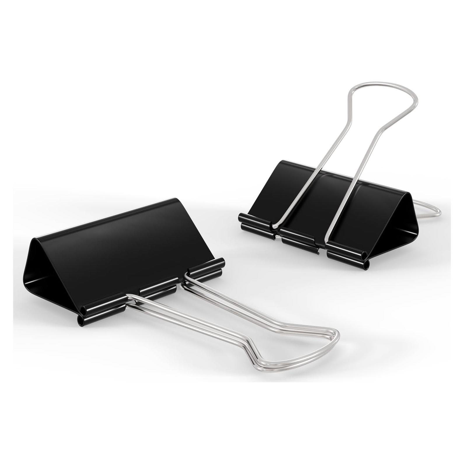 Paquete de 48 Clips de Carpeta CableGeeker 32 mm Negros