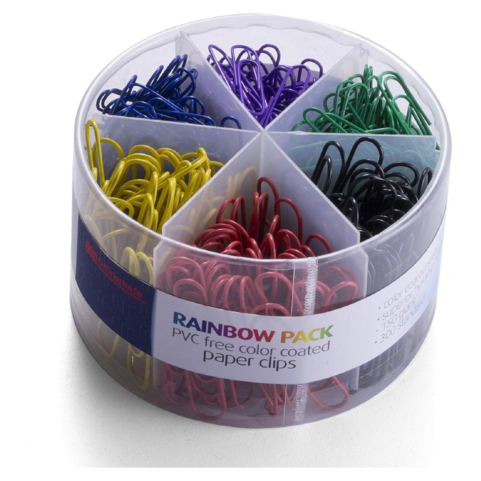 Clip de Papel Recubierto Officemate 450 Piezas Colores Surtidos