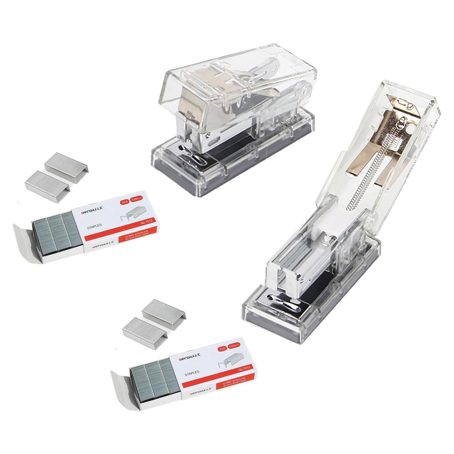 Paquete de 2 Mini Grapadoras Gerderk Portátiles con 2000 Grapas