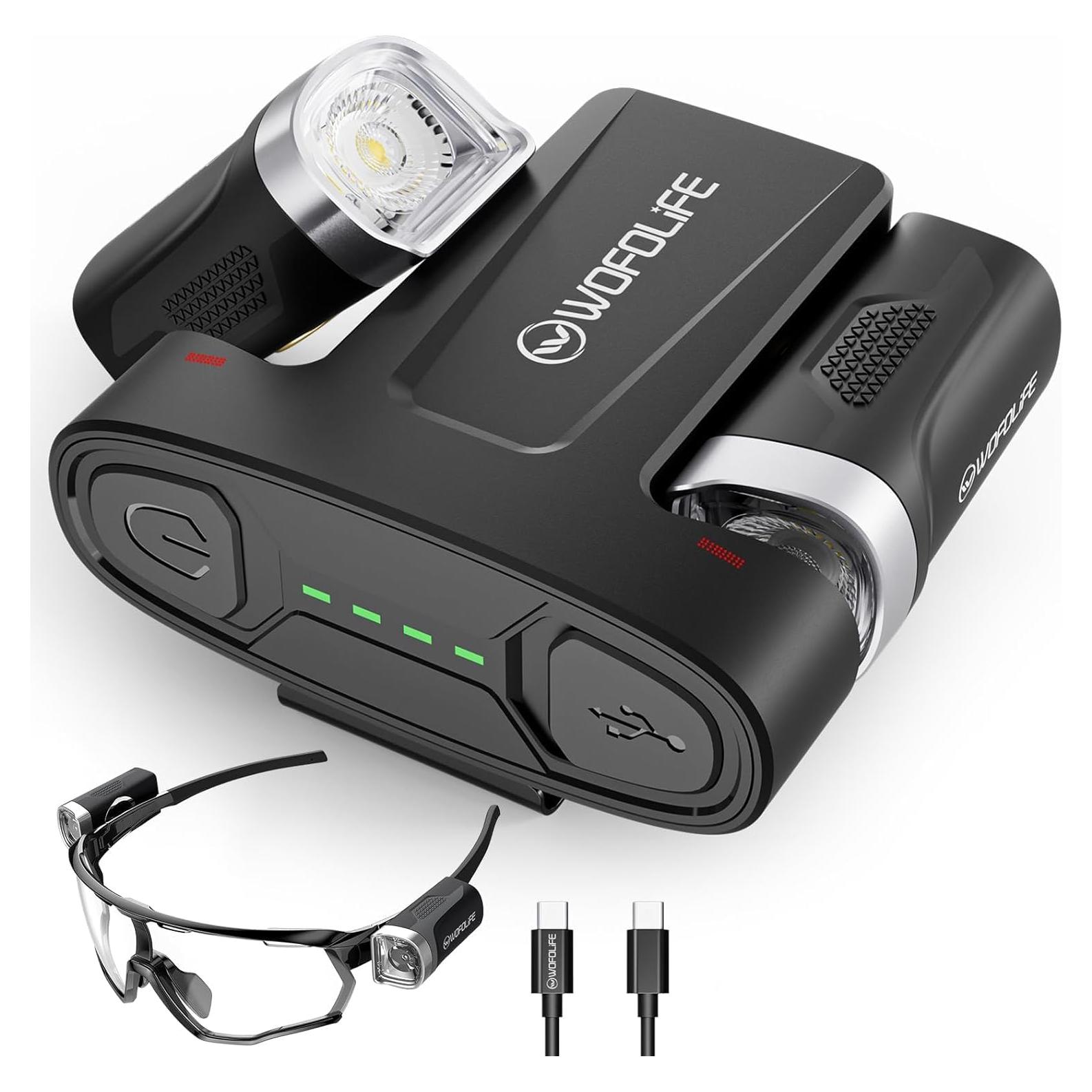 Mini Linterna para Gafas WOFOLIFE WD12, 42.5H, 200 Lúmenes