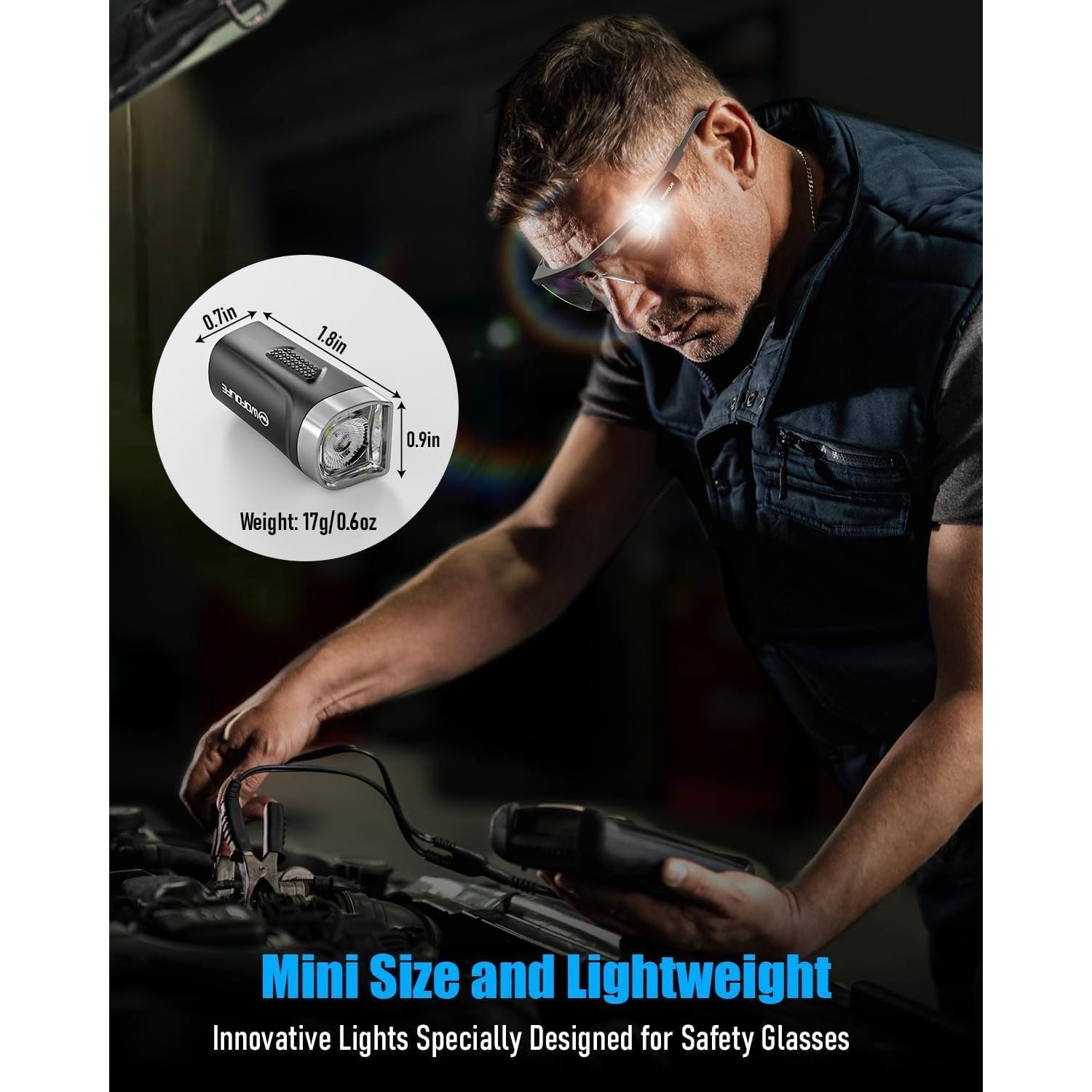Mini Linterna para Gafas WOFOLIFE WD12, 42.5H, 200 Lúmenes