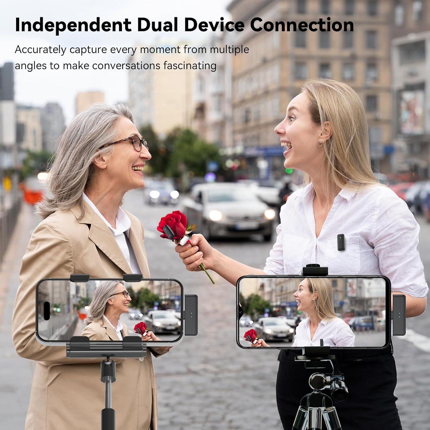 Micrófono Inalámbrico LEVN LM101 para iPhone/Android/PC, 30H Batería