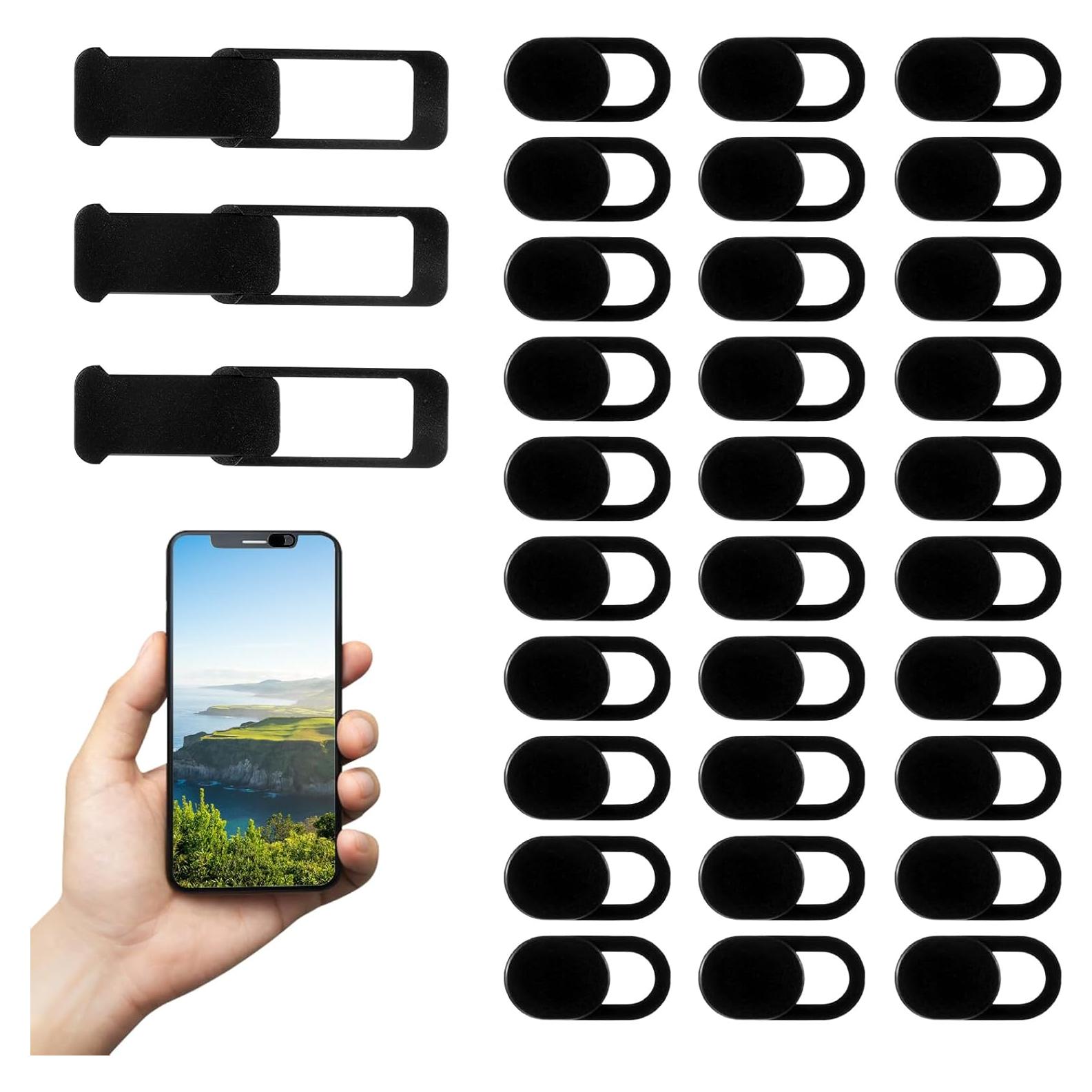 Cubierta de Webcam Alrhso 33 Pcs Ultra Delgado Negro