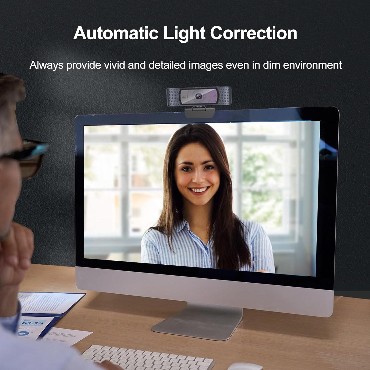 Cámara Web Full HD 1080P Angetube con Micrófono y Privacidad