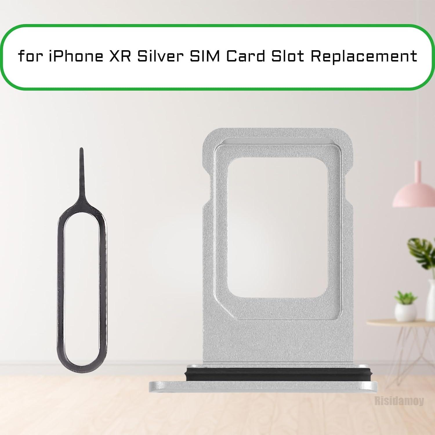 Slot para Tarjeta SIM iPhone XR Risidamoy Plateado con Herramientas