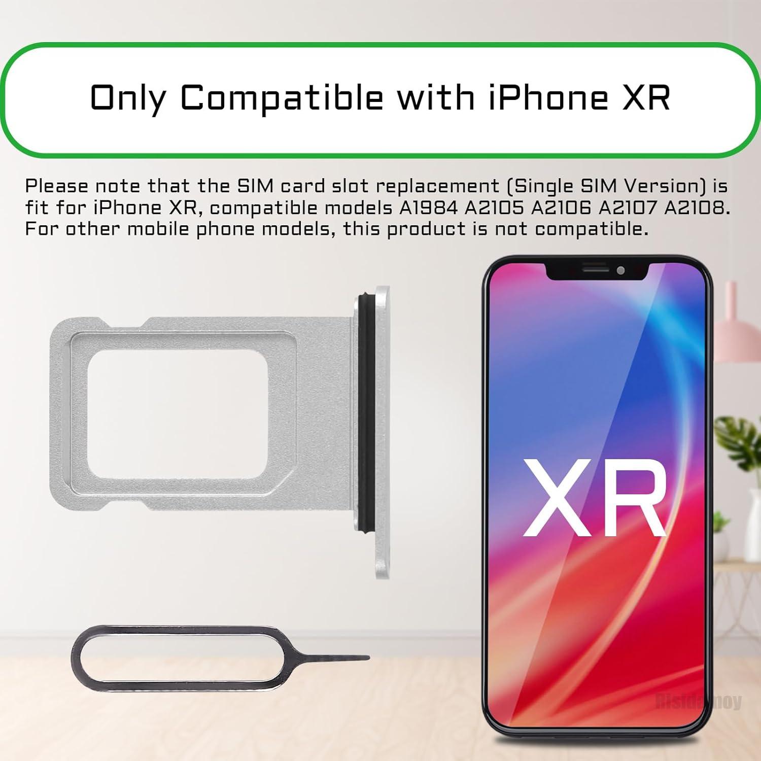 Slot para Tarjeta SIM iPhone XR Risidamoy Plateado con Herramientas