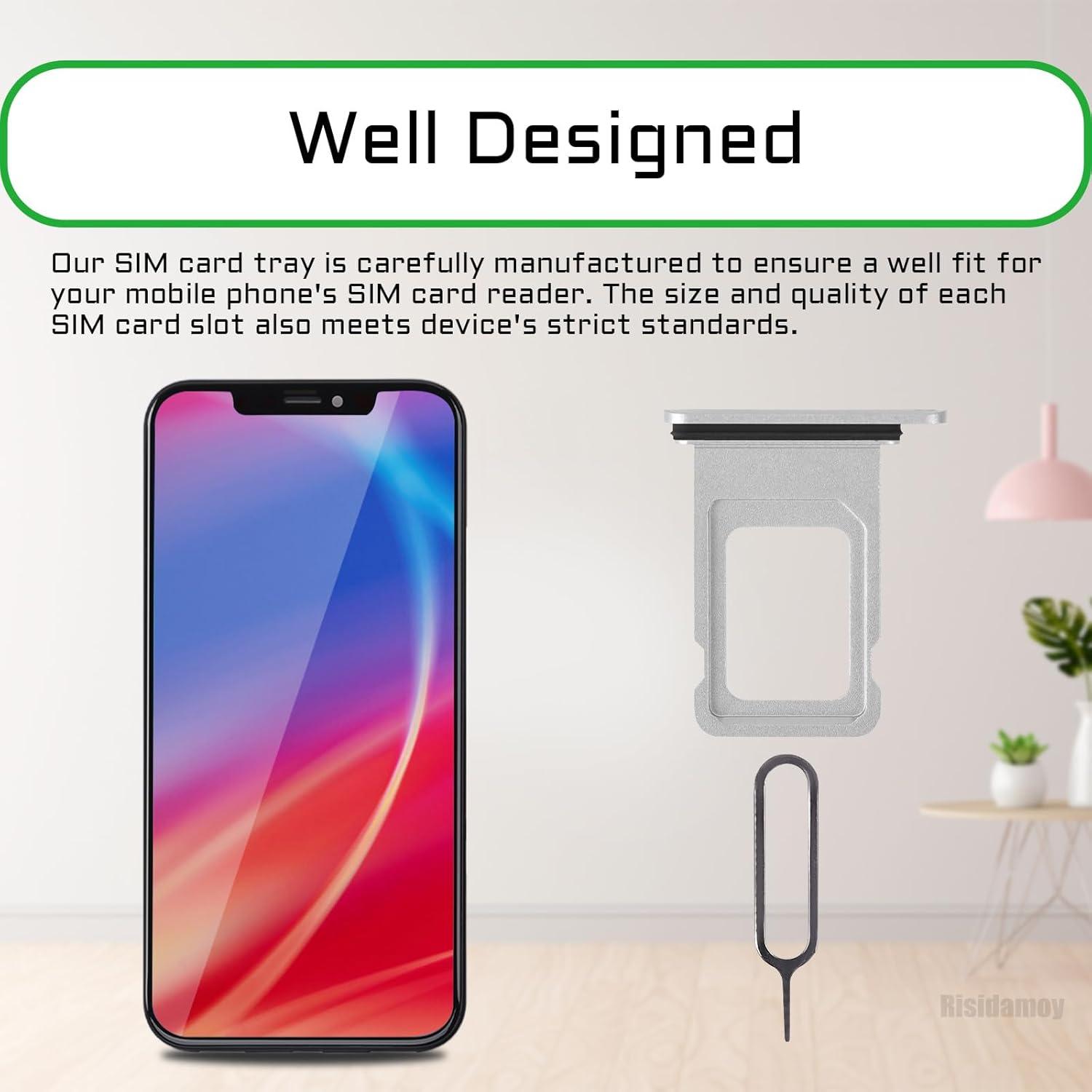 Slot para Tarjeta SIM iPhone XR Risidamoy Plateado con Herramientas