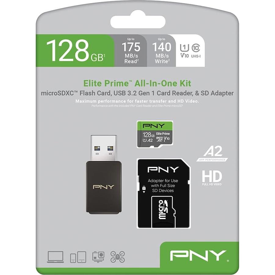 Tarjeta microSD PNY 128GB Elite Prime UHS-I A2 175MB/s