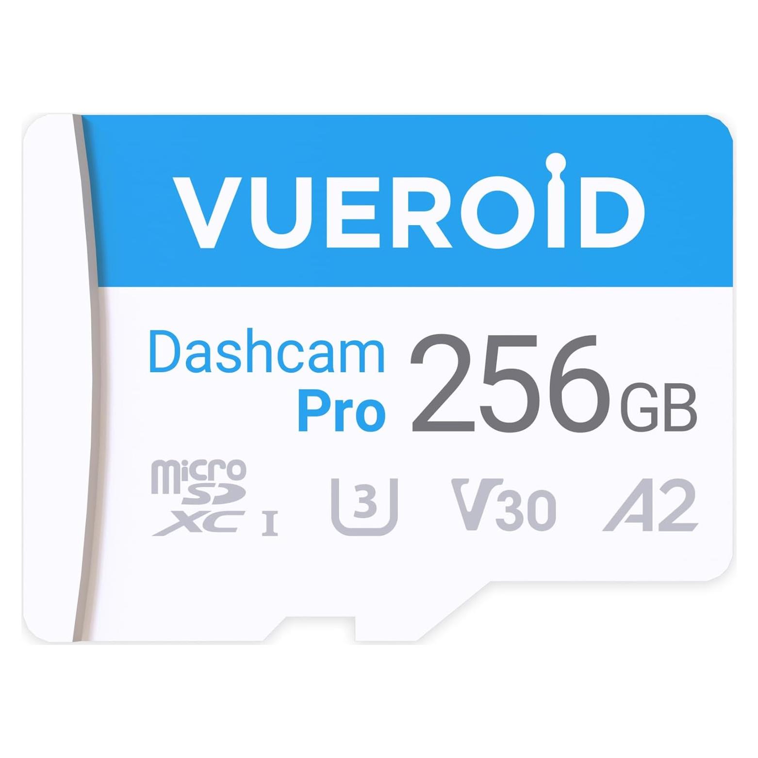 Tarjeta microSD 256GB Vueroid Dashcam Pro UHS-I A1 C10