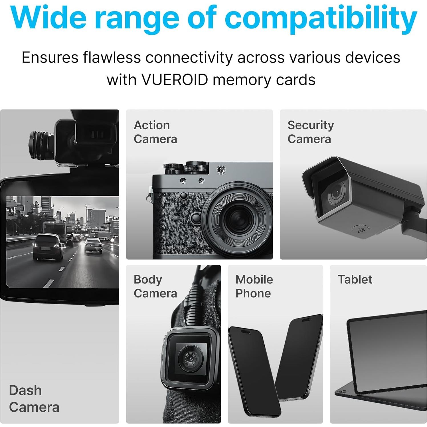 Tarjeta microSD 256GB Vueroid Dashcam Pro UHS-I A1 C10