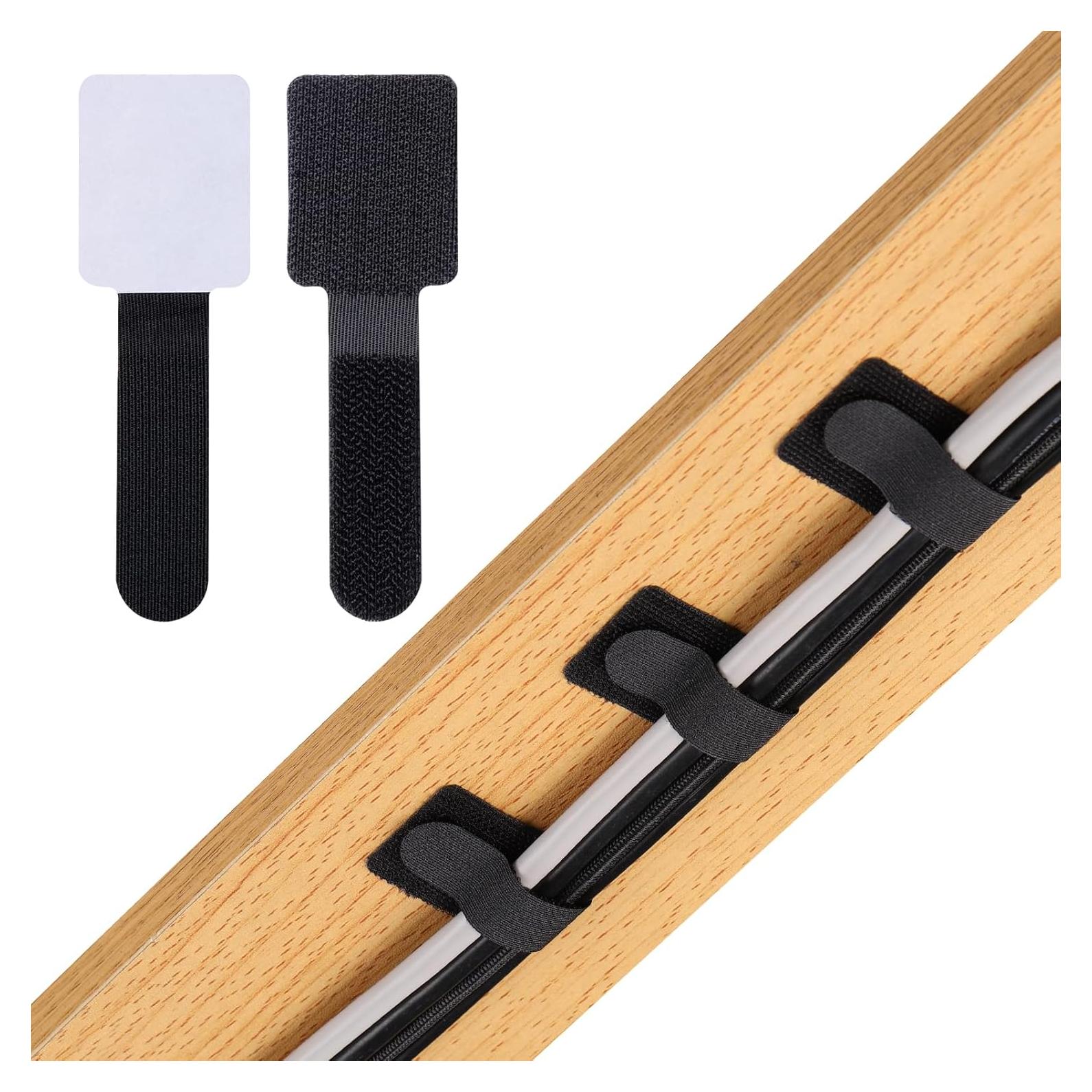 Bridas de Cable CrsaSwivo 50 Piezas Gancho y Bucle Adhesivas