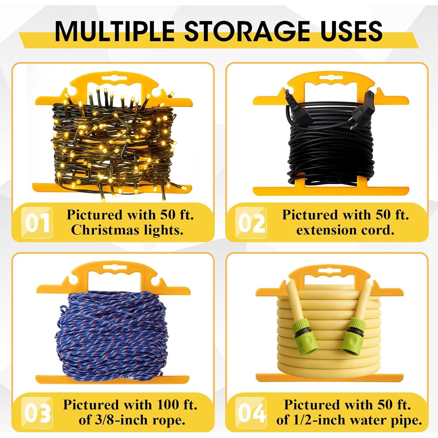 Carrete de Almacenamiento de Cable Ripeng 2 Pcs Amarillo 30.48m