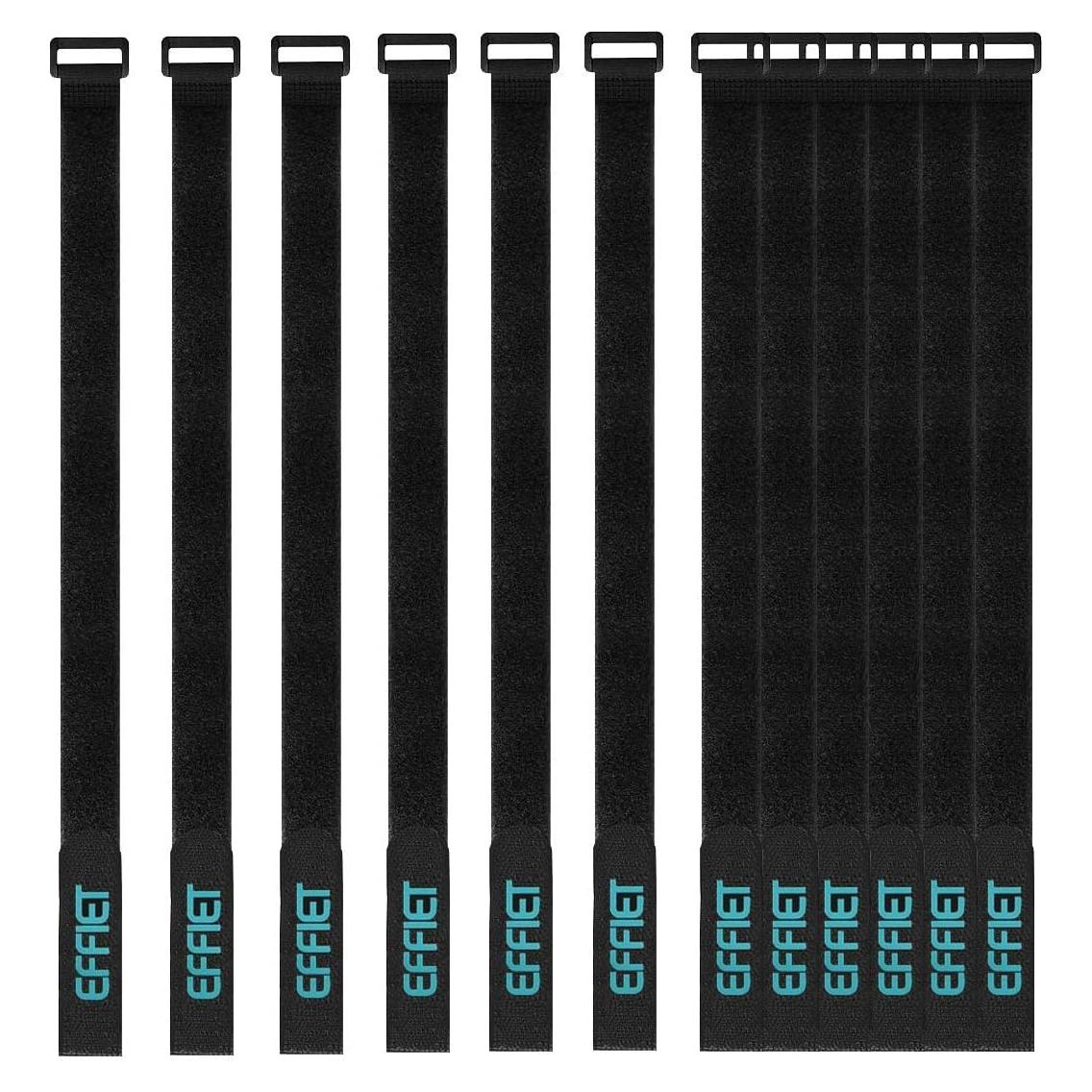 12 Correas de Sujeción EFFIET 61 cm Ajustables Gancho y Bucle