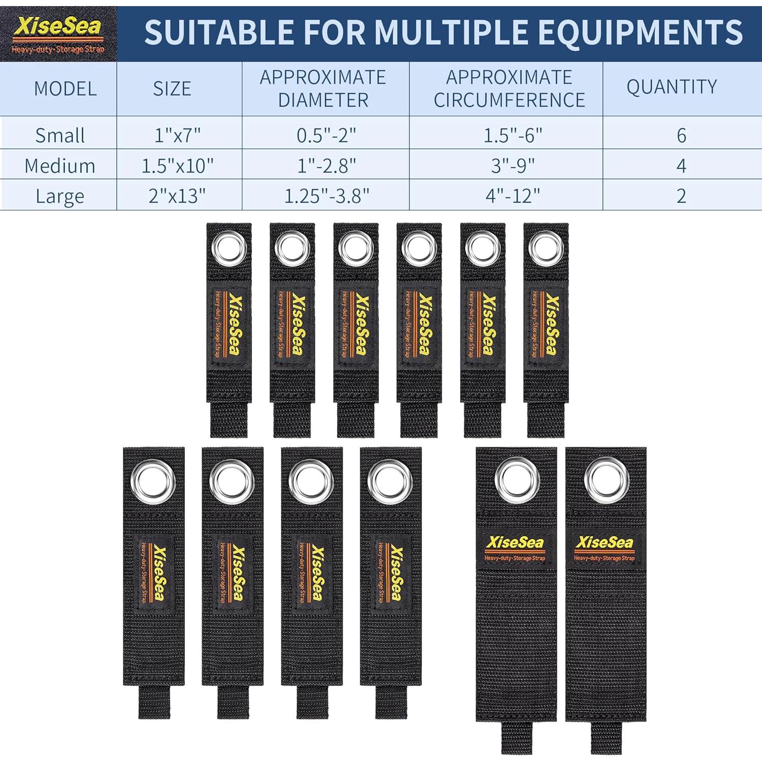 Paquete de 12 correas de almacenamiento XISESEA 33 cm alta resistencia