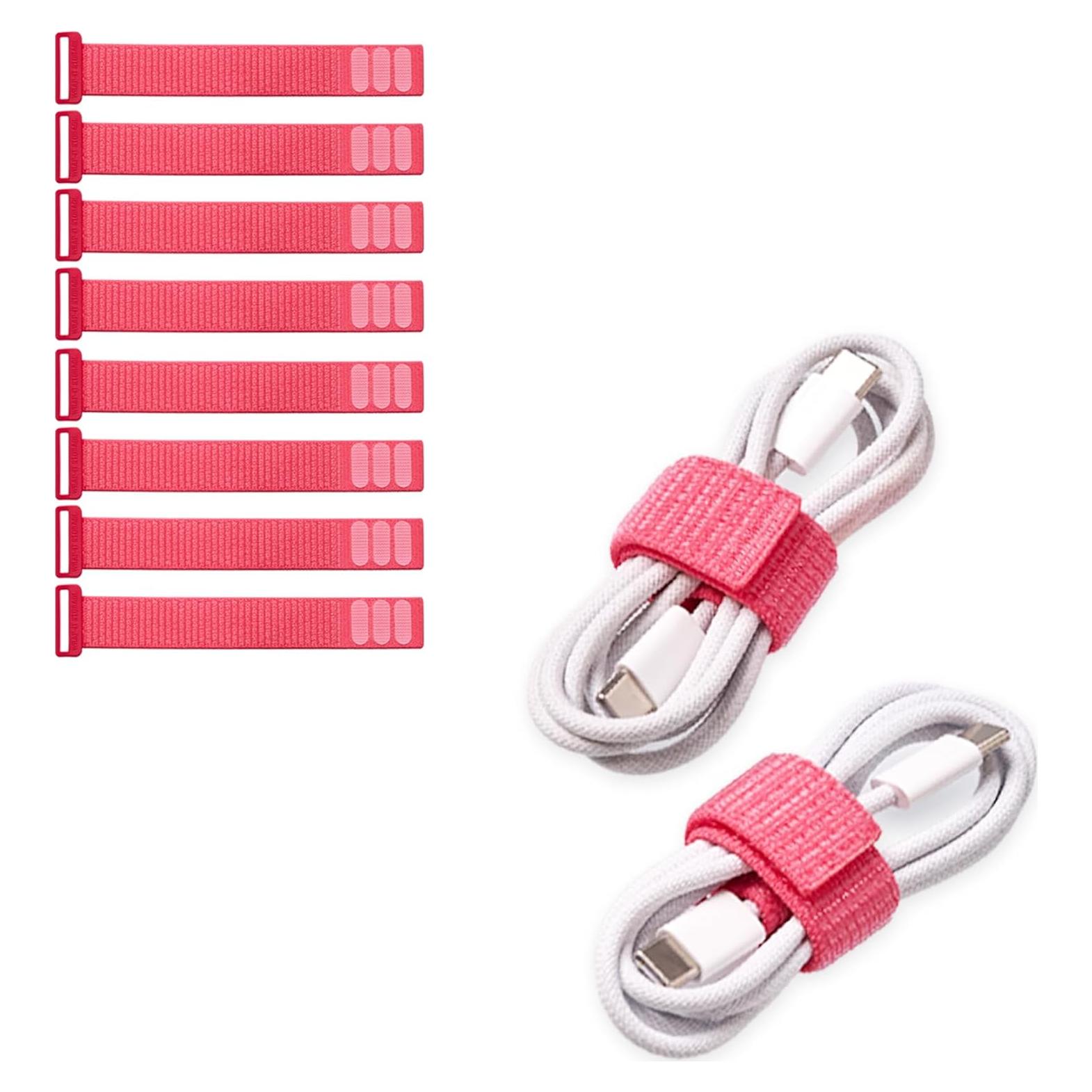 Correas de Cierre Wrap-It Storage 5" Coral 8-Pack Organizador de Cables