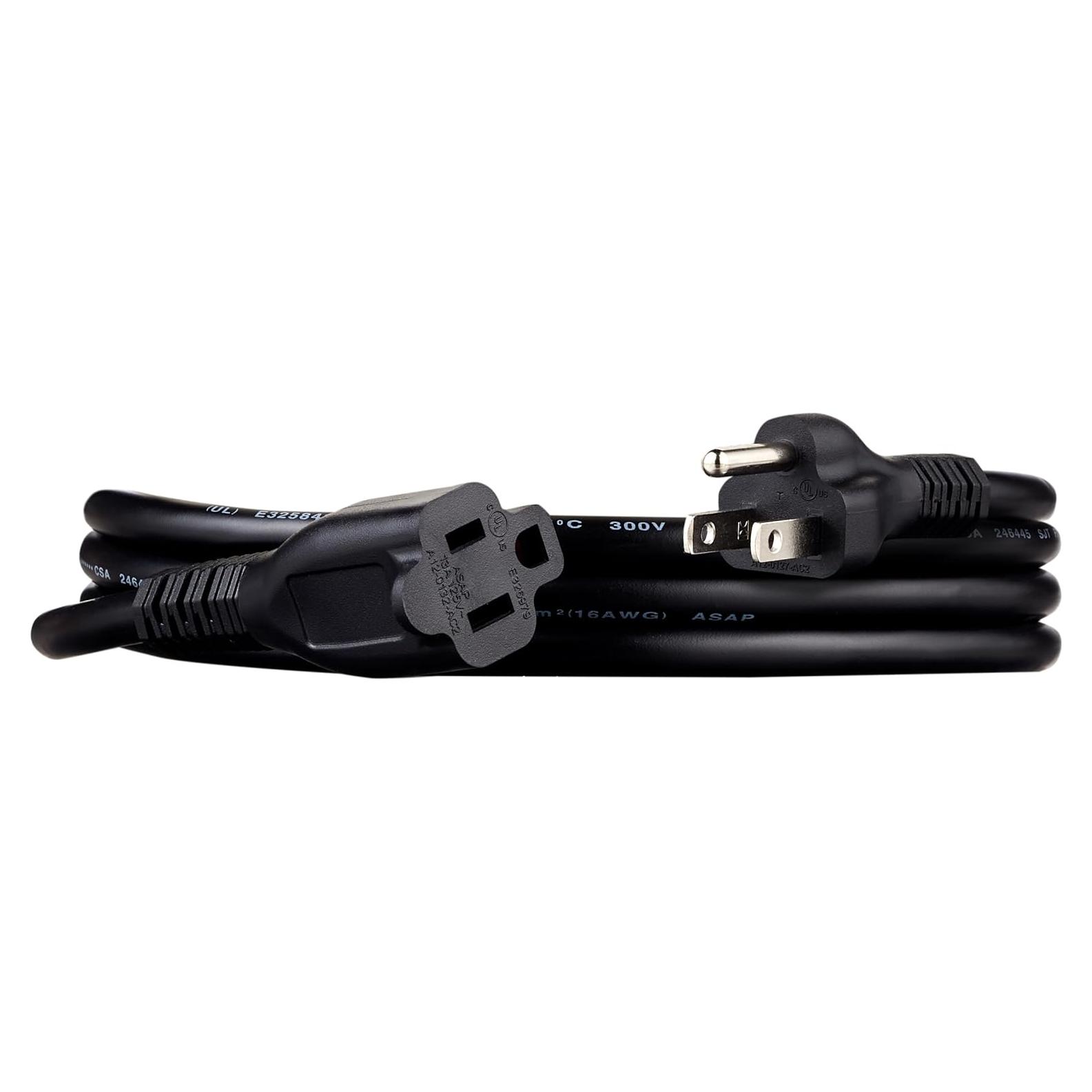 Cable de Extensión Amazon Basics 1.83 m 13A Negro