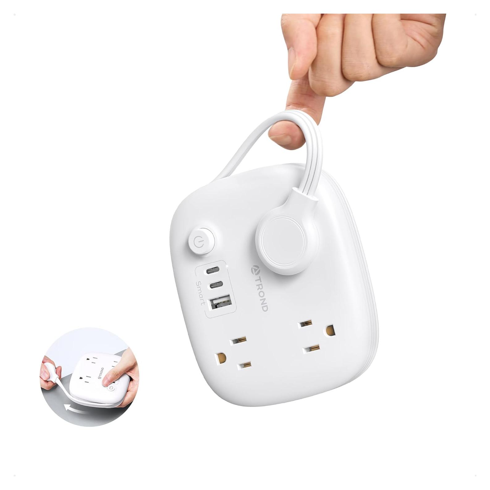 Regleta de Enchufes TROND TD-PS-US19 con 3 Salidas AC y 3 Puertos USB