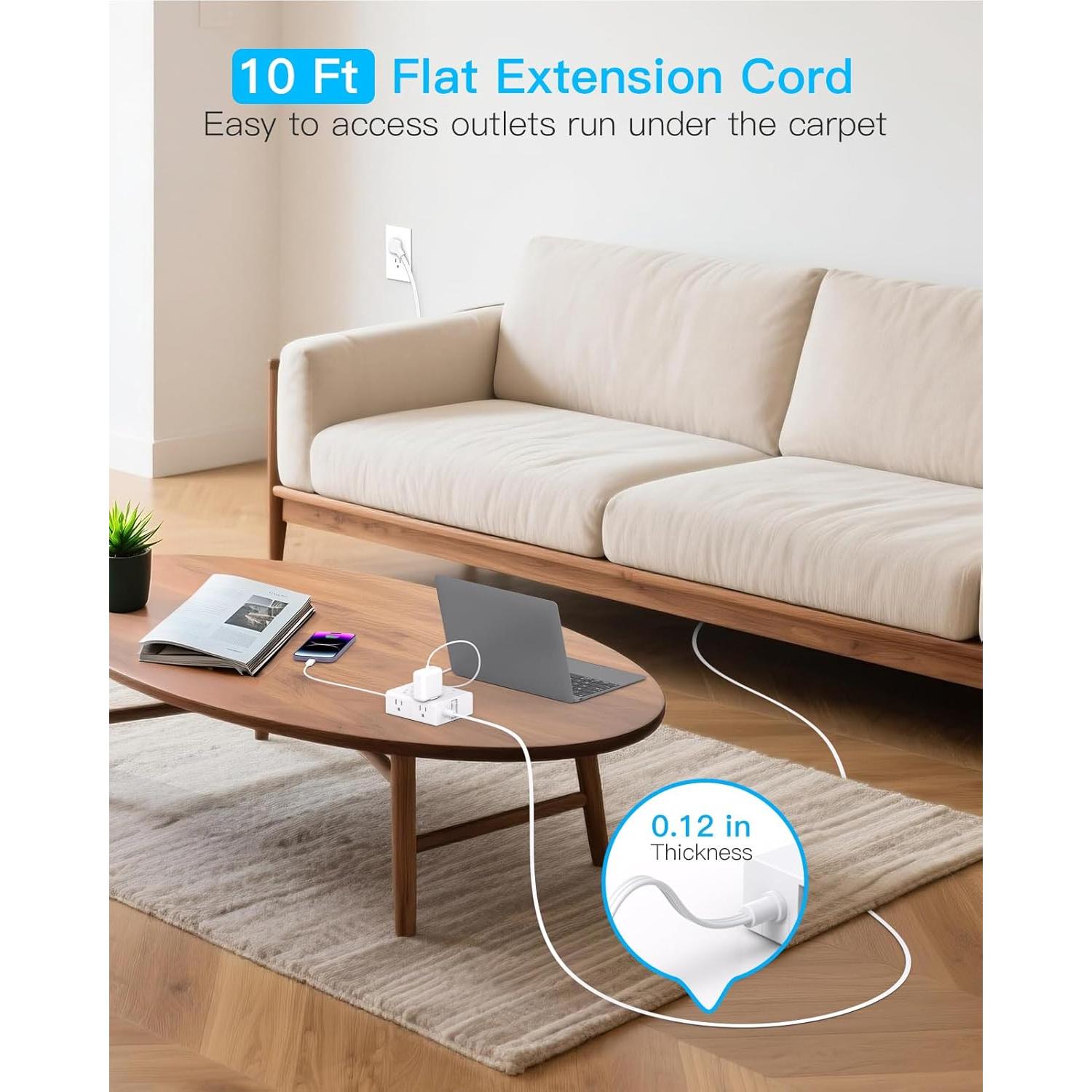 Cable de Extensión 3m One Beat con 8 Salidas y 4 USB