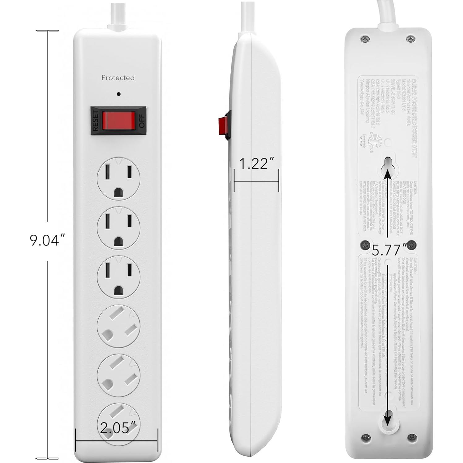 Regleta BN-LINK 6 Salidas con Protección Sobretensiones 1.22m
