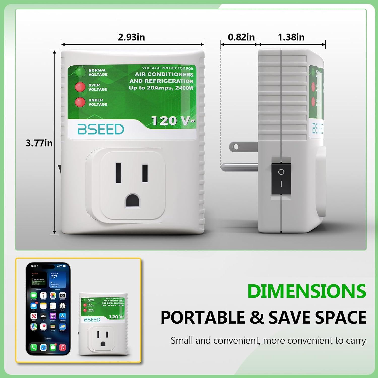 Protector de Sobretensión BSEED 20A 2400W Paquete de 2